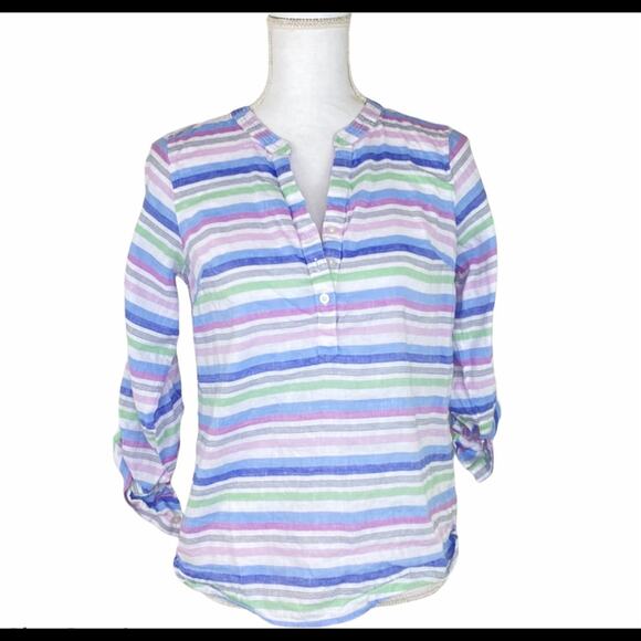 Talbots Tops - Talbots Petites Tab Sleeve Popover Top Size SP